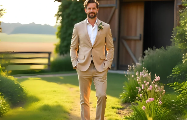 Elevating Destination Weddings with Timeless Linen Suits